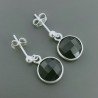 Orecchini Di Argento 925 con Onice Nero Briolette Taglio Tondo Sfaccettato a Monachelle