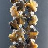 Occhio Di Tigre Naturale Perline Forma Fiore Inciso Liscio Piatto Foro Passante 15mm