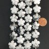 Aulite Bianca Perline Forma Fiori Liscio Foro Passante 15mm