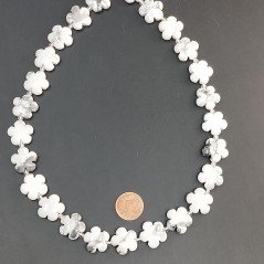 Aulite Bianca Perline Forma Fiori Liscio Foro Passante 15mm