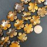 Occhio Di Tigre Naturale Perline Forma Fiore Inciso Liscio Piatto Foro Passante 20mm