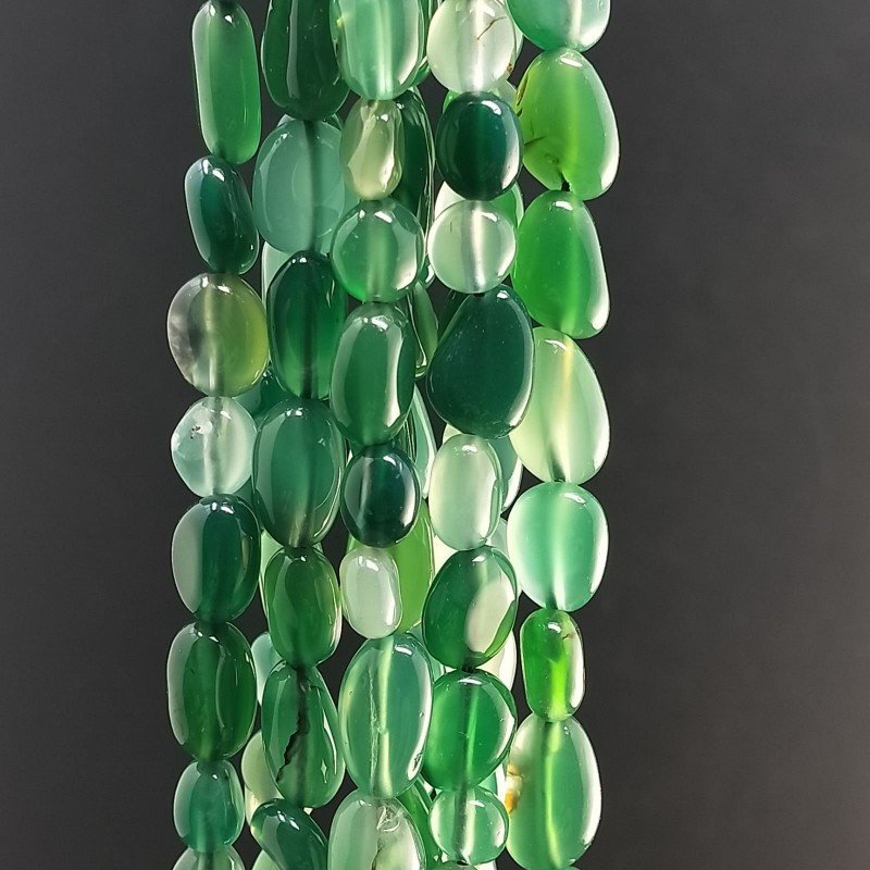 Agata Verde Perline Forma Sassi Grezzi Irregolari 06mm-09mm