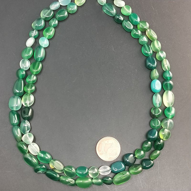 Agata Verde Perline Forma Sassi Grezzi Irregolari 06mm-09mm