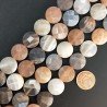 Pietra di luna multicolore tondo piatto sfaccettato 14mm