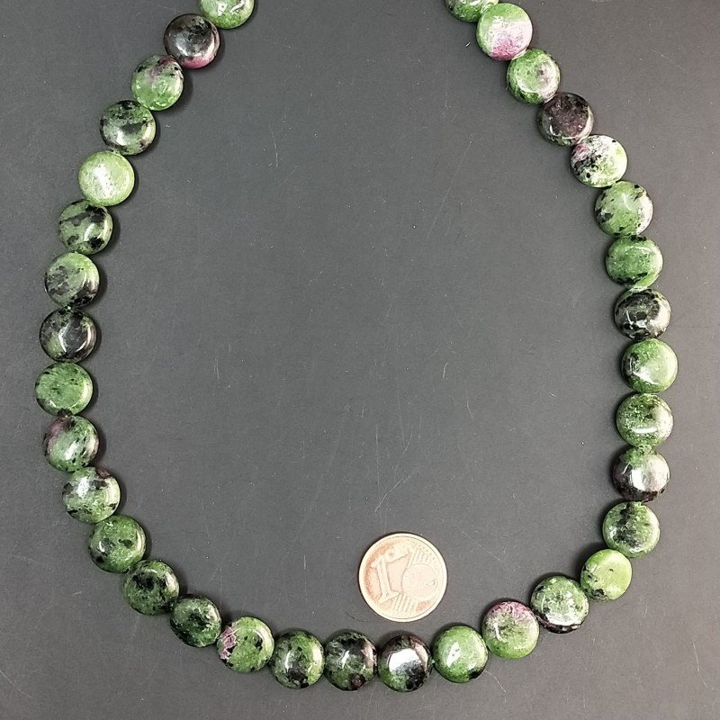 Rubizoisite tondo piatto liscio 10mm Rubizoisite tondo piatto liscio 10mm