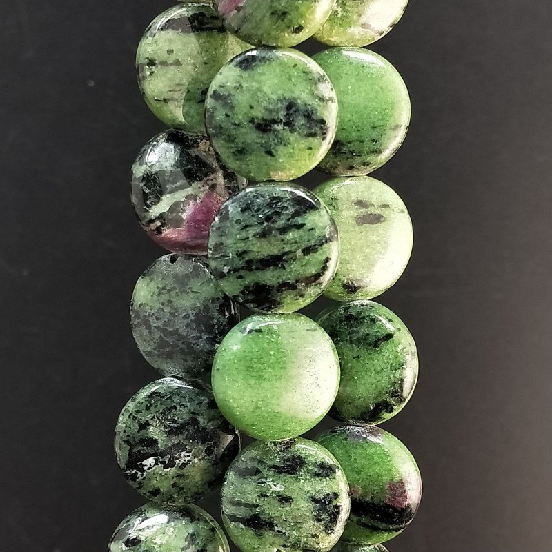 Rubizoisite tondo piatto liscio 16mm
