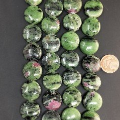 Rubino Zoisite tondo piatto liscio 16mm Rubino Zoisite tondo piatto liscio 16mm