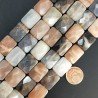 Pietra di Luna Multicolore Naturale in Perline Forma Rettangolare Piatto Sfaccettato Foro Passante 12X16mm