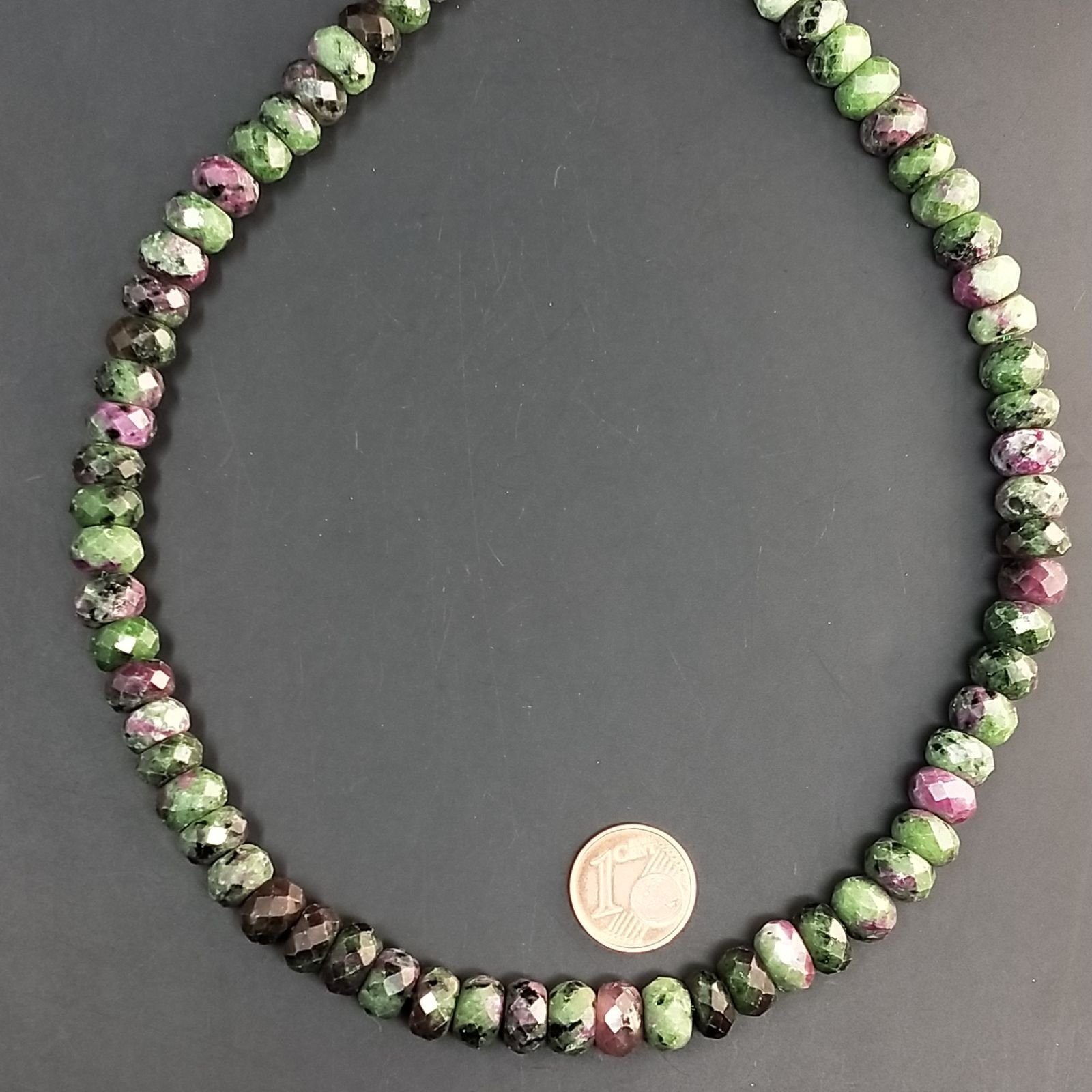 Rubizoisite Naturale in Perline Forma Rondelle Sfaccettato Foro Passante 09X6mm