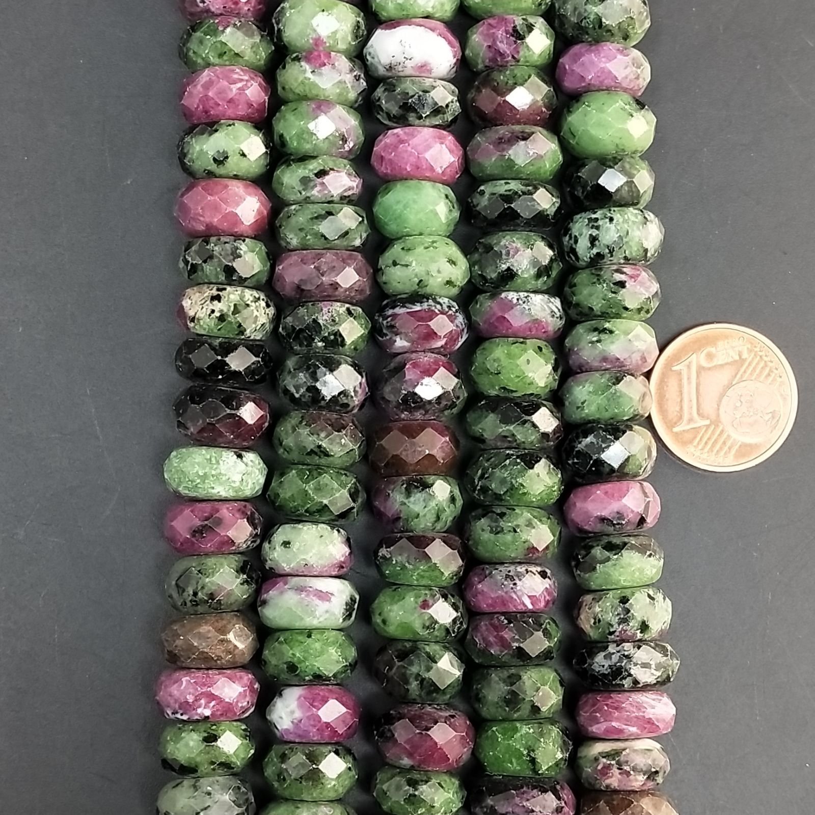 Rubizoisite Naturale in Perline Forma Rondelle Sfaccettato Foro Passante 06X10mm