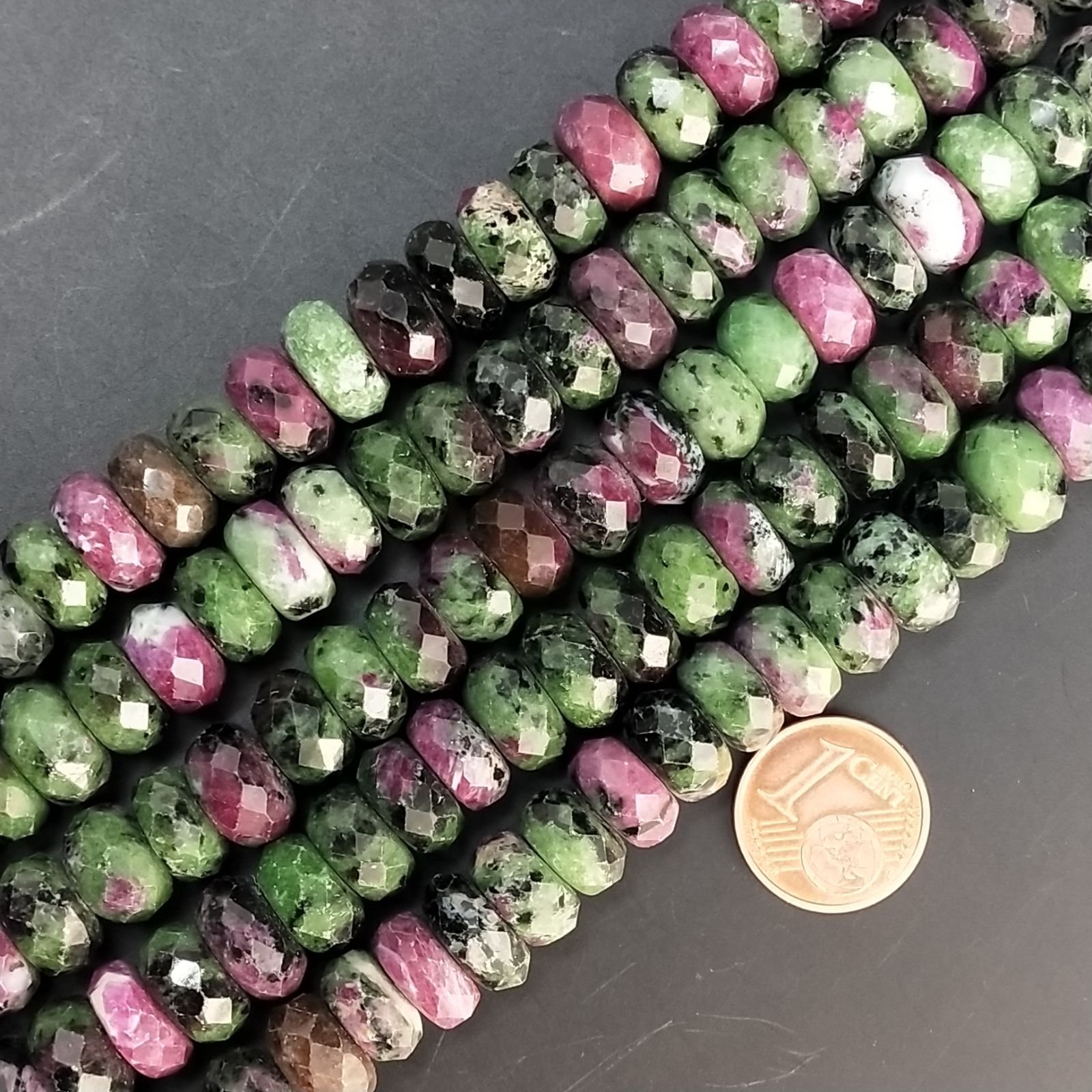 Rubizoisite Naturale in Perline Forma Rondelle Sfaccettato Foro Passante 06X10mm