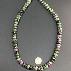 Rubino Zoisite Naturale in Perline Forma Rondelle Sfaccettato Foro Passante 06X10mm