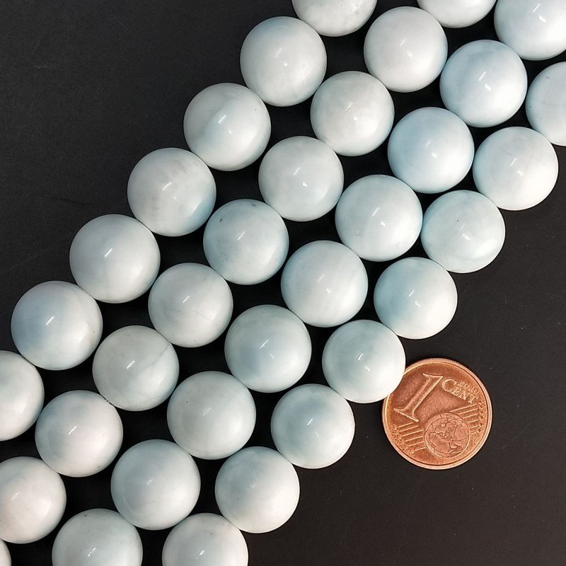 Larimar Perline Forma Tondo Liscio 12mm