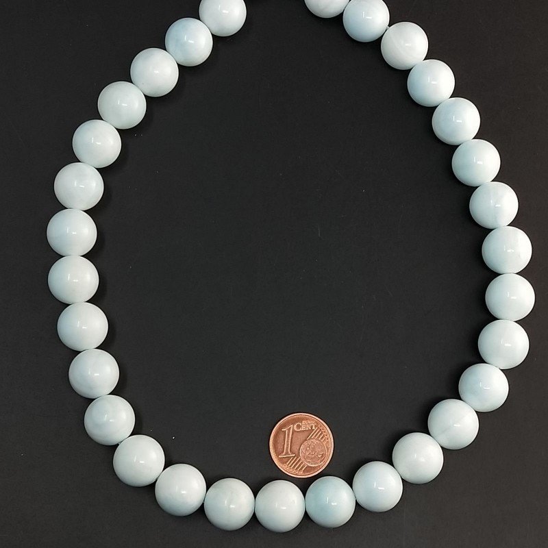 Larimar Perline Forma Tondo Liscio 12mm