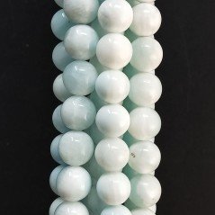 Larimar Naturale Perline Forma Tondo Liscio 10mm