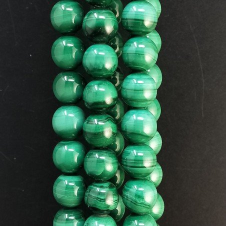 Malachite Perline Forma Tondo Liscio 12mmv