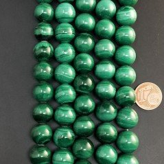 Malachite Perline Forma Tondo Liscio 12mmv