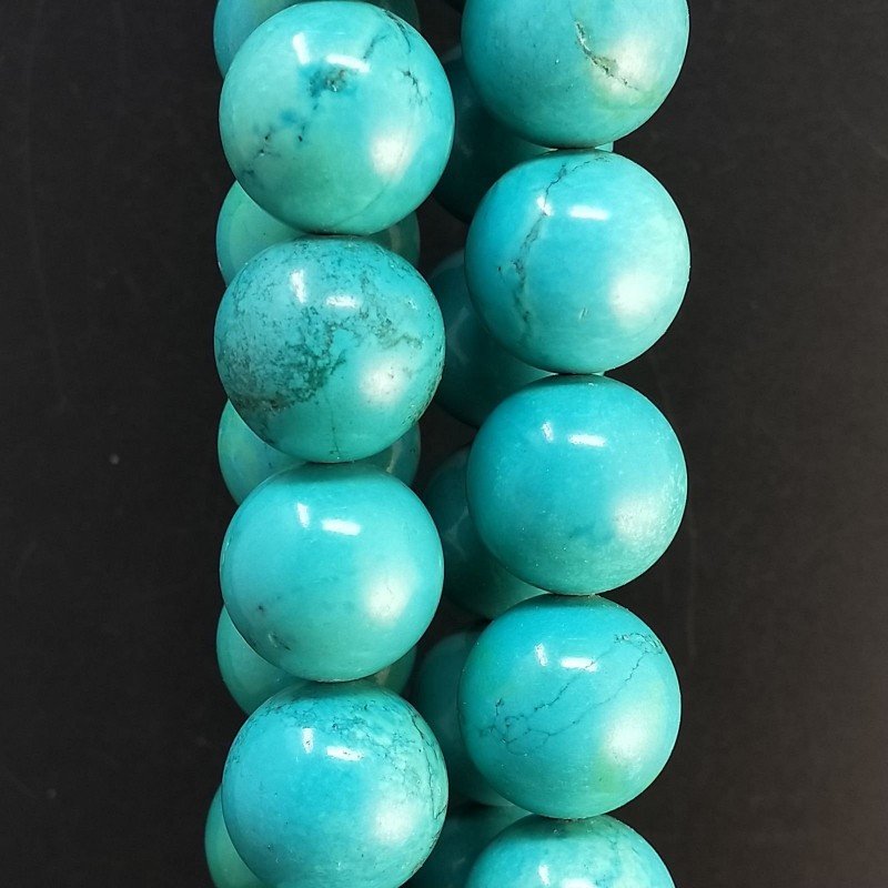 Turchese naturale Perline Forma Tondo Liscio 18mm