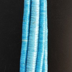Turchese Stabilizzato in Perline Forma Rondelle Liscio Foro Passante a Gradazione 04-12mm