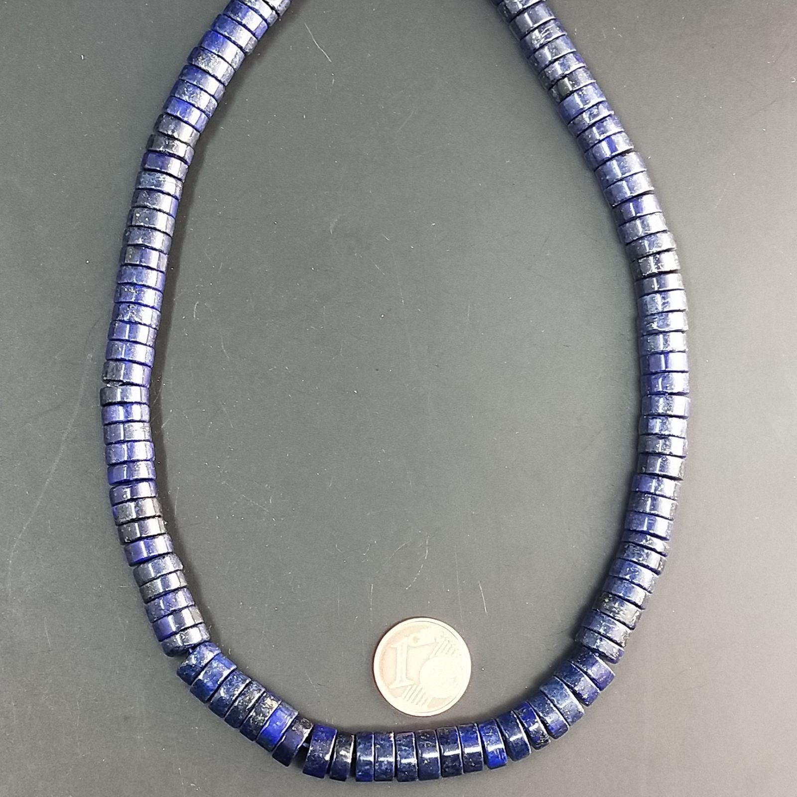 Lapis Lazuli Naturale in Perline Forma Rondelle Liscio Foro Passante 08X03mm