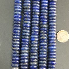 Lapis Lazuli Naturale in Perline Forma Rondelle Liscio Foro Passante 10mm