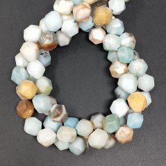Amazzonite Multicolore Naturale Perline Forma Icosaedro Sfaccettato 10mm