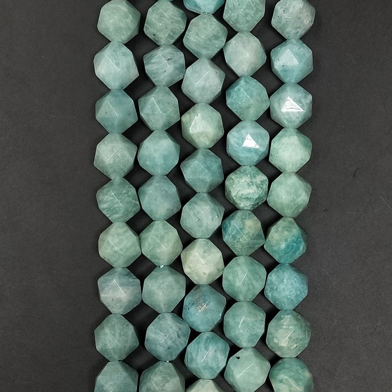Amazzonite Russa Naturale Perline Forma Icosaedro Sfaccettato 12mm
