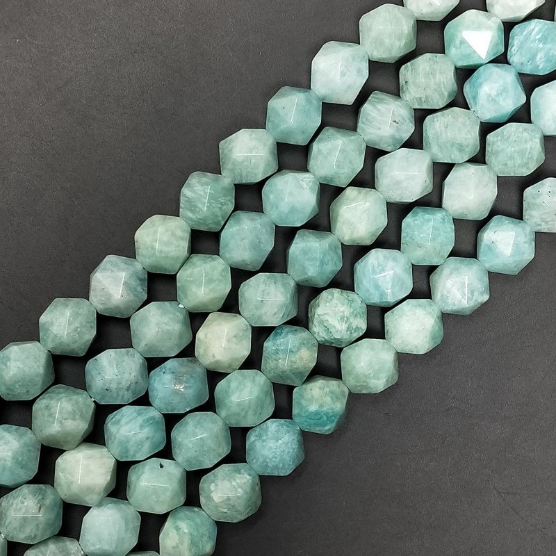Amazzonite Russa Naturale Perline Forma Icosaedro Sfaccettato 12mm
