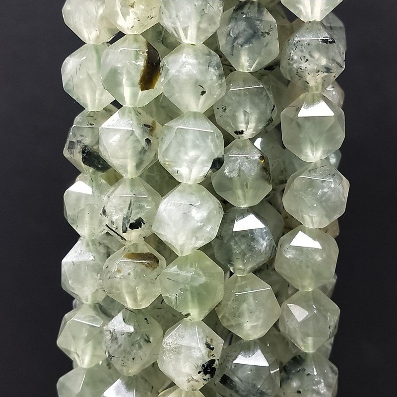 Prenite Naturale Perline Forma Icosaedro Sfaccettato 10mm Prenite Naturale Perline Forma Icosaedro Sfaccettato 10mm