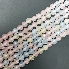Giada Multicolore Perline Forma Icosaedro Sfaccettato 08mm