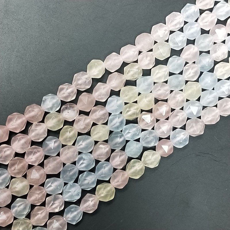 Giada Multicolore Perline Forma Icosaedro Sfaccettato 08mm