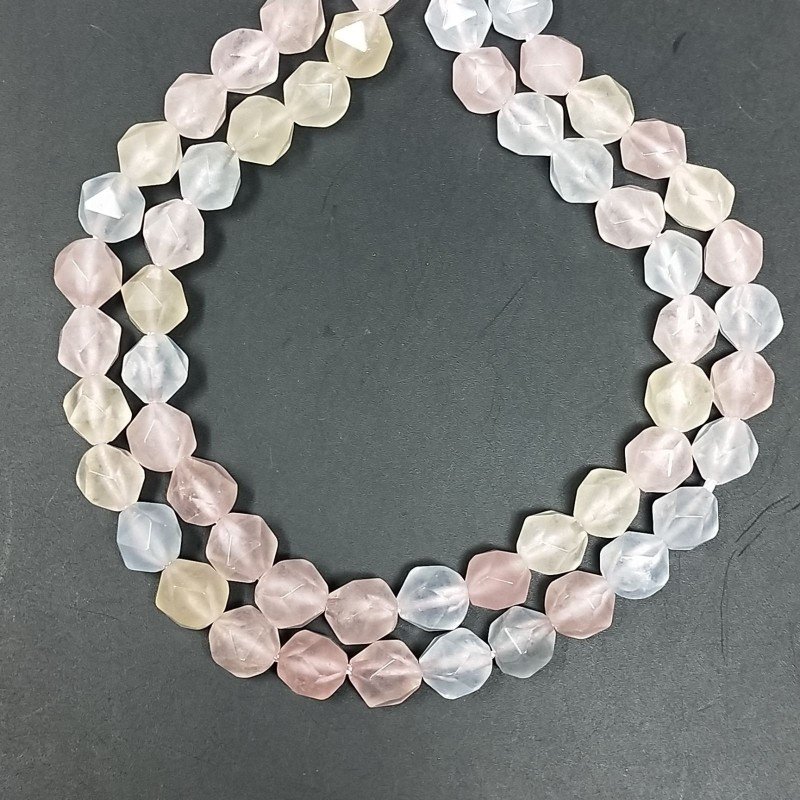 Giada Multicolore Perline Forma Icosaedro Sfaccettato 08mm