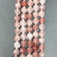 Quarzo Cherry Perline Forma Icosaedro Sfaccettato 12mm
