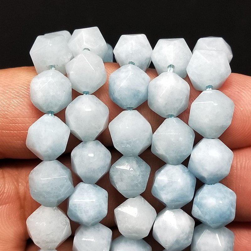 Angelite Naturale Perline Forma Icosaedro Sfaccettato 10mm