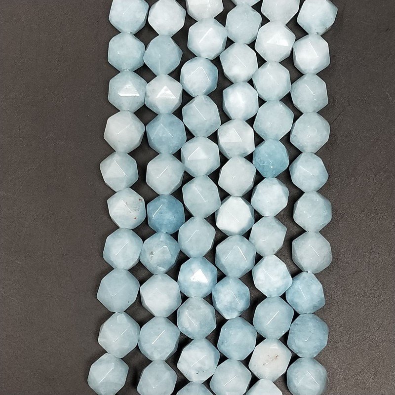 Angelite Naturale Perline Forma Icosaedro Sfaccettato 10mm