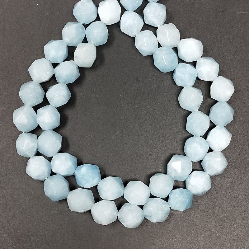 Angelite Naturale Perline Forma Icosaedro Sfaccettato 10mm