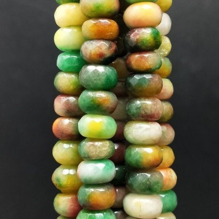 Giada Multicolore in Perline Forma Rondelle Sfaccettato Foro Passante 10X06mm
