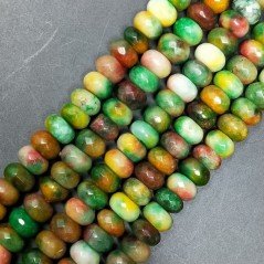Giada Multicolore in Perline Forma Rondelle Sfaccettato Foro Passante 10X06mm