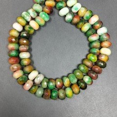 Giada Multicolore in Perline Forma Rondelle Sfaccettato Foro Passante 10X06mm