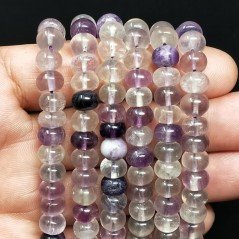 Fluorite Viola Naturale in Perline Forma Rondelle Liscio Foro Passante 08mm