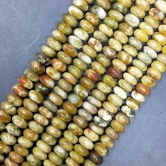 Opale Verde Madagascar Naturale in Perline Forma Rondelle Liscio Foro Passante 10mm