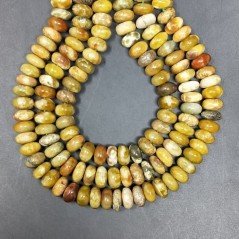 Opale Verde Madagascar Naturale in Perline Forma Rondelle Liscio Foro Passante 10mm