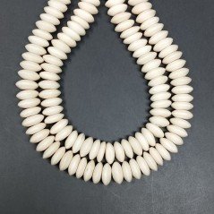Resina Beige in Perline Forma Rondelle Dischio Liscio Foro Passante 12mm