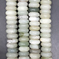Giada Naturale in Perline Forma Rondelle Dischio Liscio Foro Passante 17mm