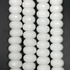 Agata Bianca in Perline Forma Rondelle Sfaccettato Foro Passante 24mm Agata Bianca in Perline Forma Rondelle Sfaccettato Foro Passante 24mm