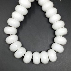 Agata Bianca in Perline Forma Rondelle Sfaccettato Foro Passante 24mm Agata Bianca in Perline Forma Rondelle Sfaccettato Foro Passante 24mm