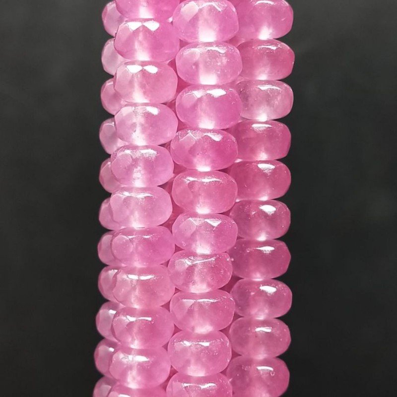 Giada Lavanda in Perline Forma Rondelle Sfaccettato Foro Passante 08X05mm