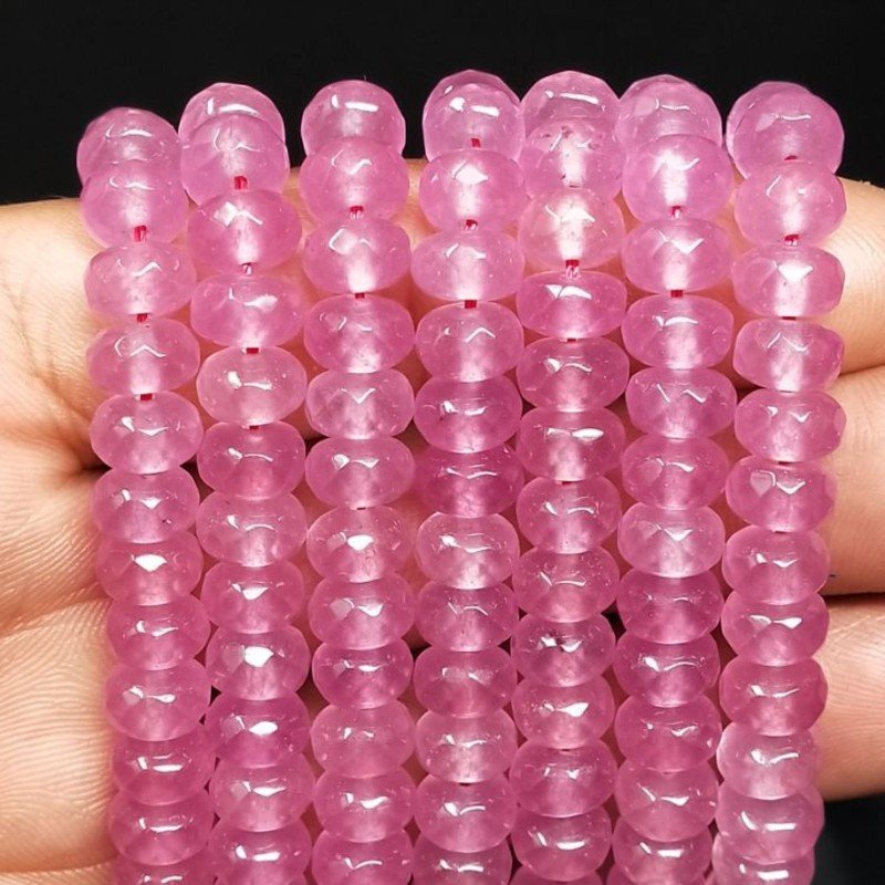 Giada Lavanda in Perline Forma Rondelle Sfaccettato Foro Passante 08X05mm