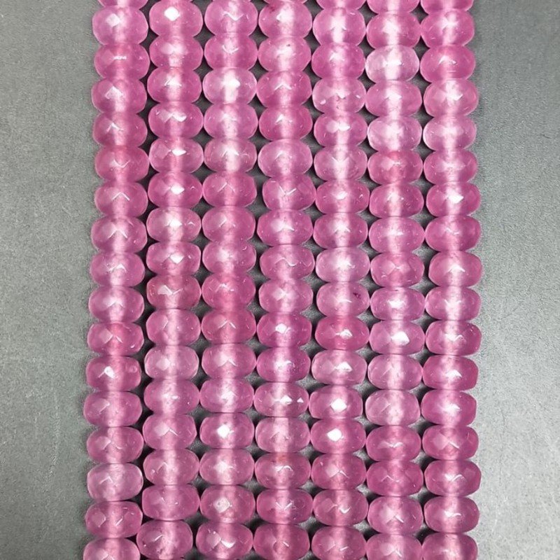 Giada Lavanda in Perline Forma Rondelle Sfaccettato Foro Passante 08X05mm