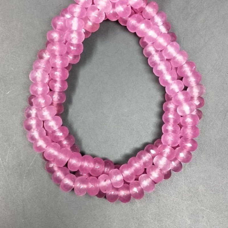Giada Lavanda in Perline Forma Rondelle Sfaccettato Foro Passante 08X05mm
